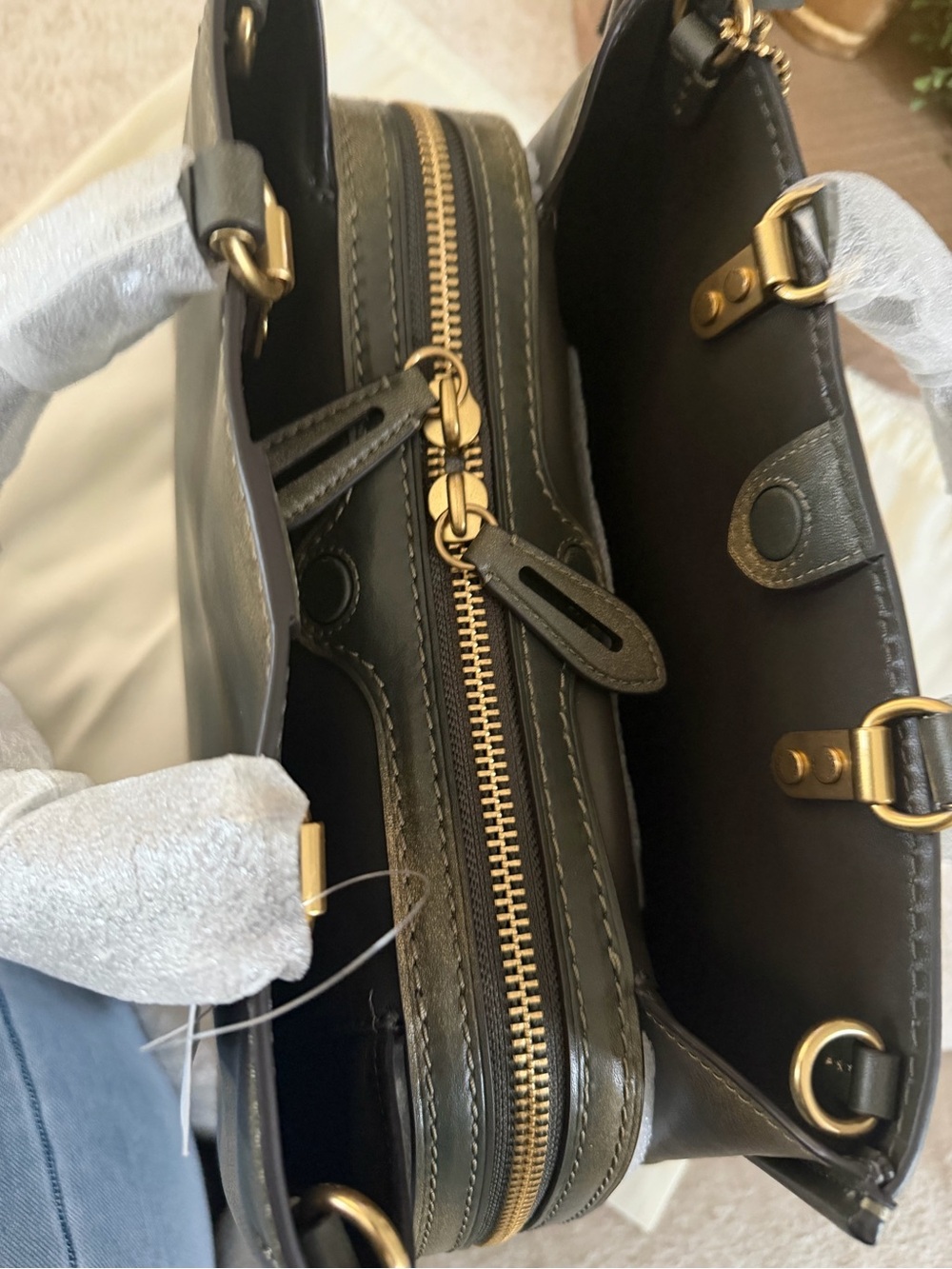 ❤️ Coach Green Loved Leather Rogue 31 ❤️ - Picture 3 of 11